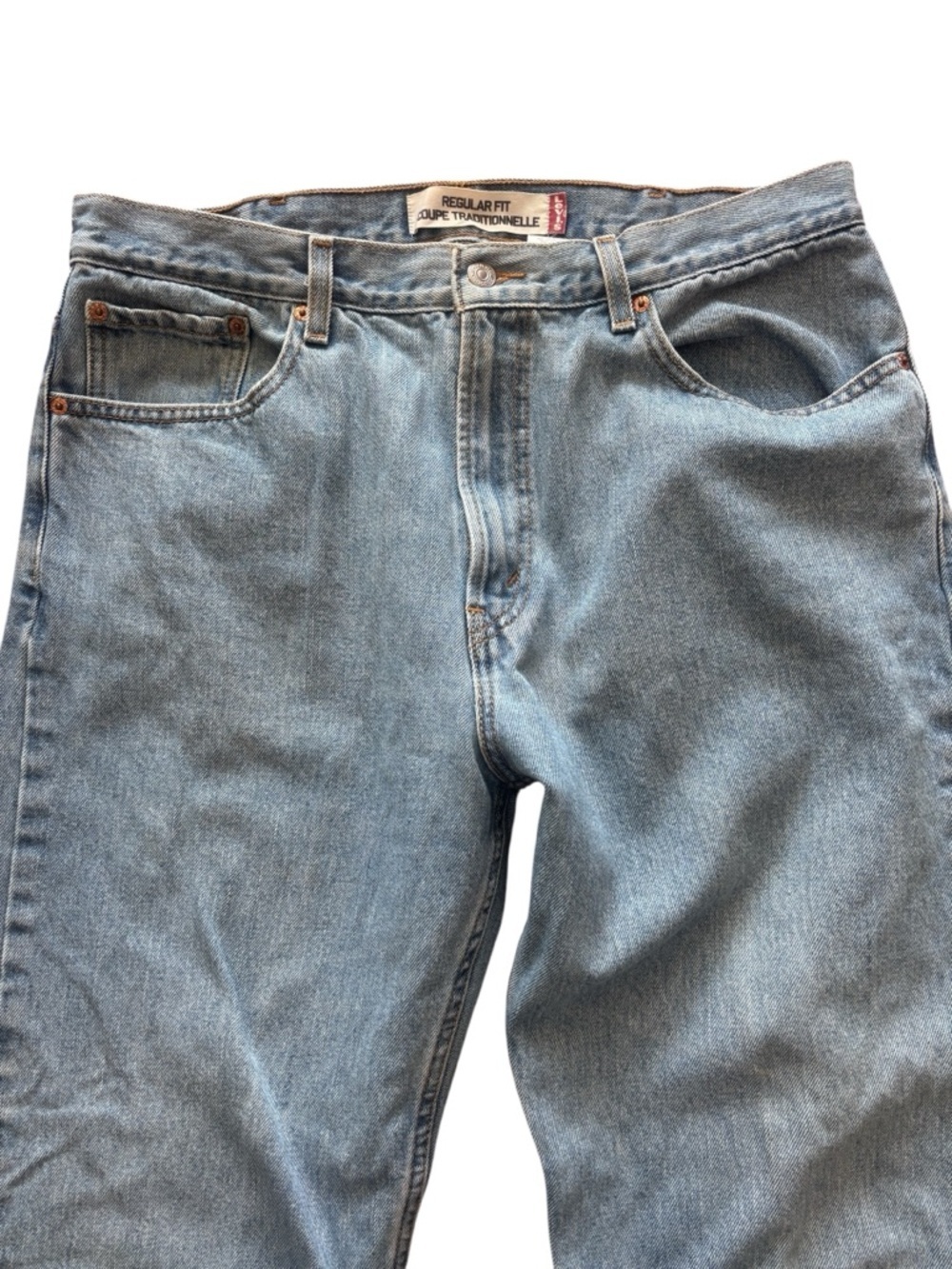 Levi’s 505 Regular Fit Jeans Men’s 38x34 Light Wash Straight Leg Denim